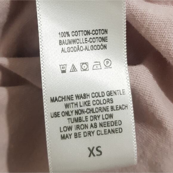 Free People We The Free 100% Cotton Pink Cold Shoulder Ruffle Crew Neck Top XS - Picture 5 of 5